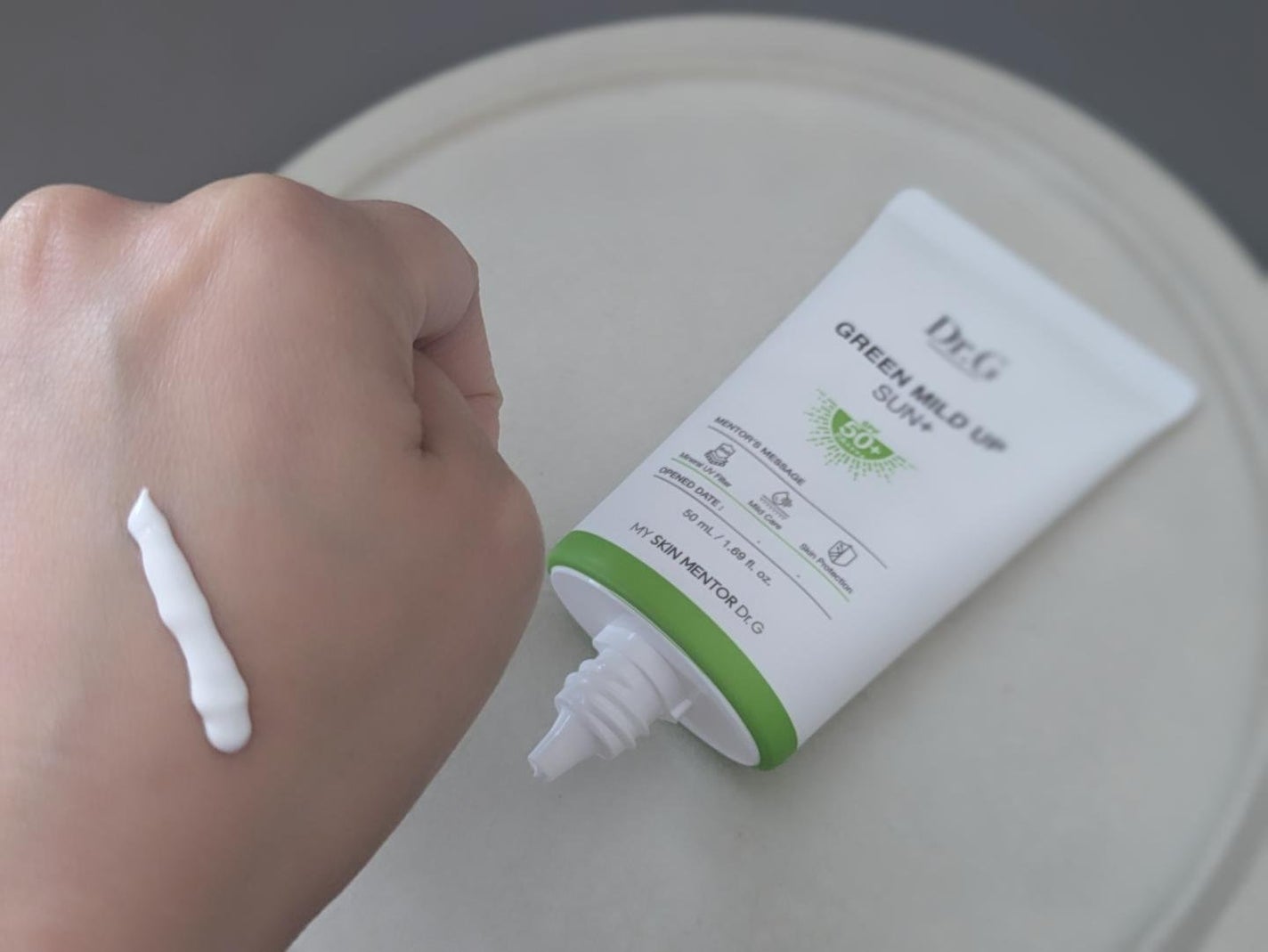 グリーンマイルドアップサンプラス/Dr.G/日焼け止めクリームを使ったクチコミ(3枚目)