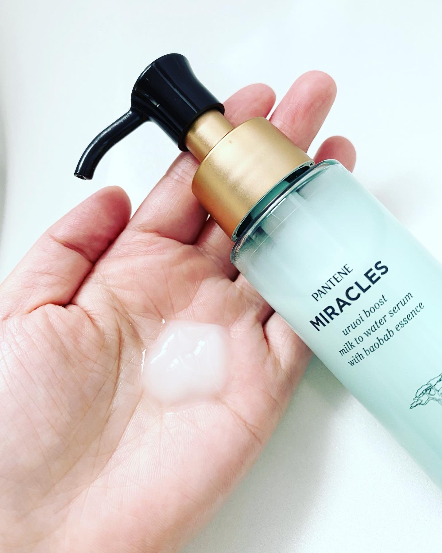 ミラクルズ うるおいブーストミルクウォーターセラム/パンテーン/アウトバストリートメントを使ったクチコミ（2枚目）