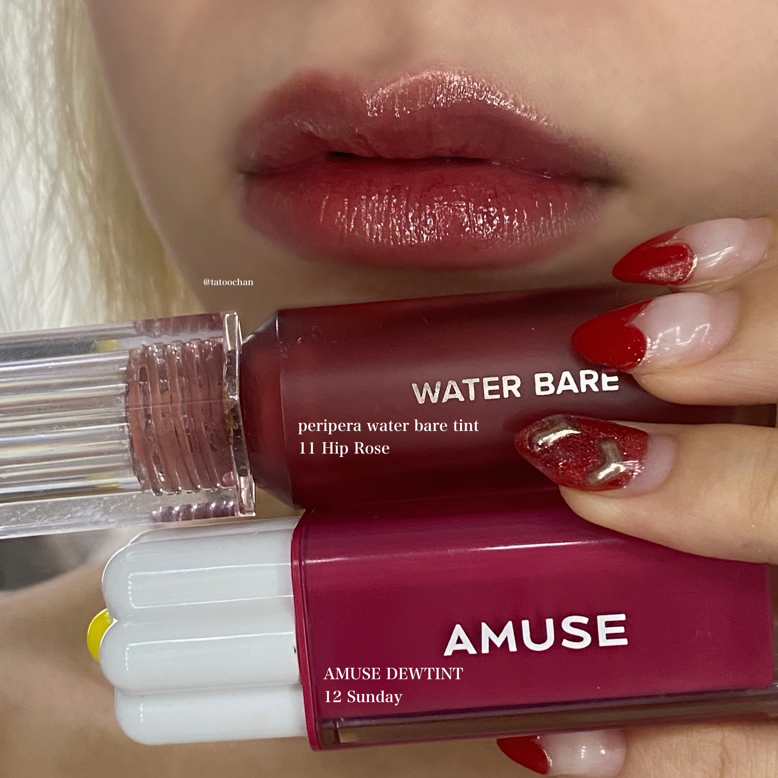 グラスティングウォーターグロス/rom&nd/リップグロスを使ったクチコミ（2枚目）