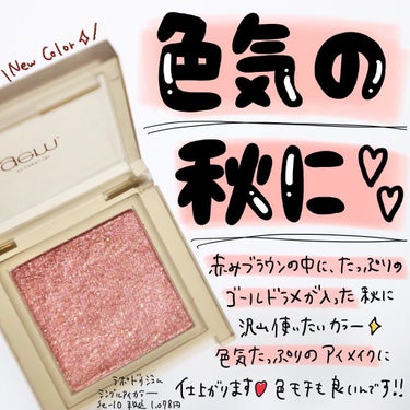 la peau de gem. single eye colorのクチコミ「.

色気の秋メイク☺️
赤みブラウンにゴールドラメがたっぷりの @lpdgem.offici.....」（1枚目）