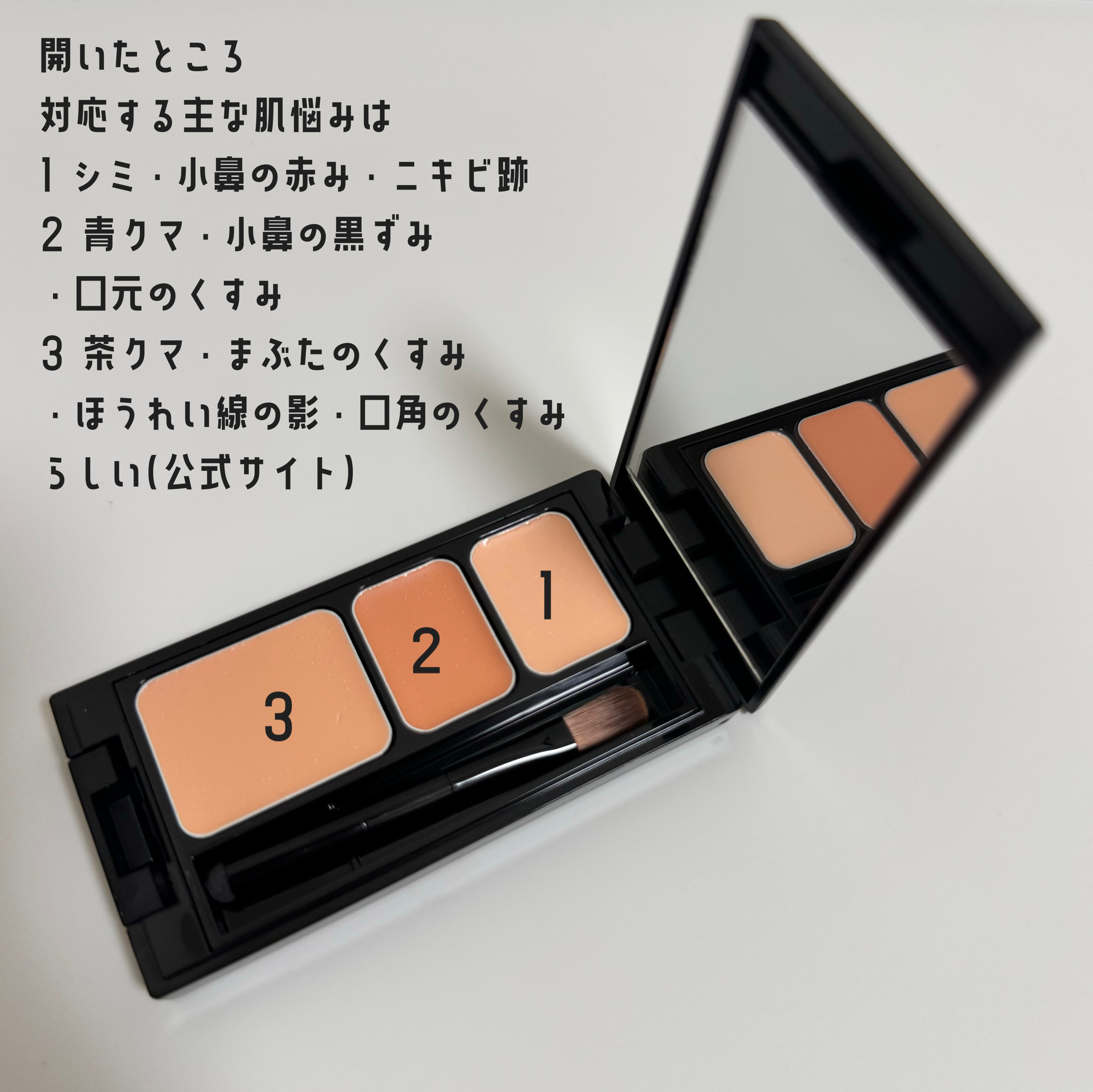 ミネラルコンシーラーパレット/エトヴォス/パレットコンシーラーを使ったクチコミ（3枚目）