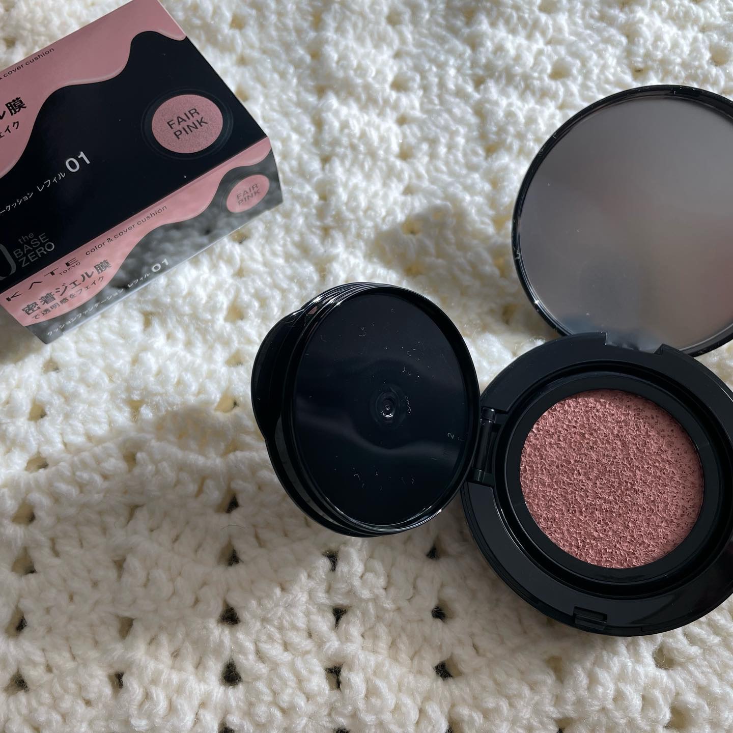 ケイト カラー＆カバークッション 01 フェアピンク(レフィル)/KATE/クッションファンデーションを使ったクチコミ（2枚目）