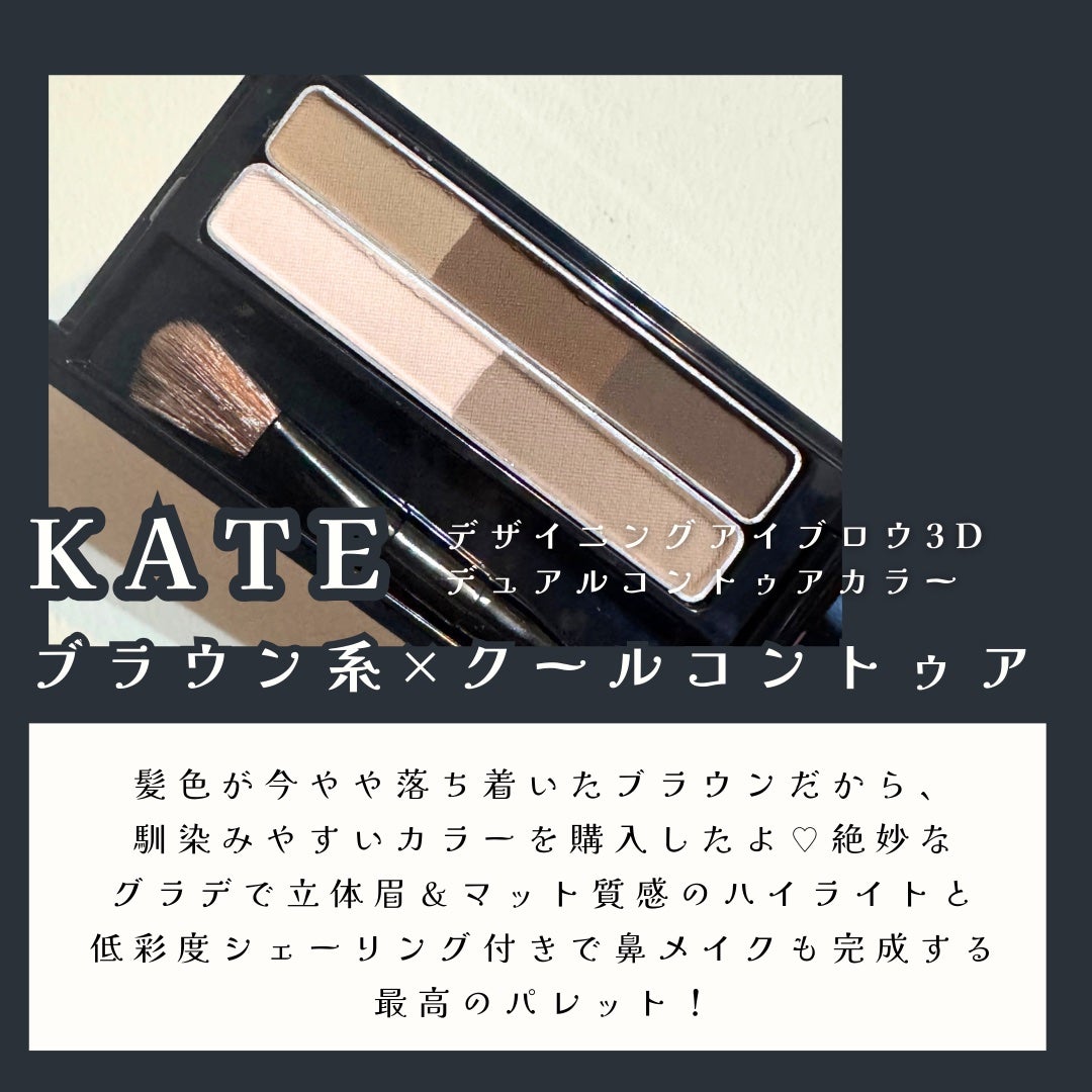 ケイト デザイニングアイブロウ 3D(デュアルコントゥアカラー)/KATE/パウダーアイブロウを使ったクチコミ(2枚目)