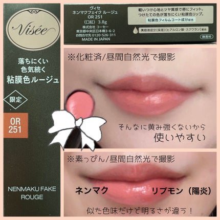 ネンマクフェイク ルージュ/Visée/口紅を使ったクチコミ(1枚目)