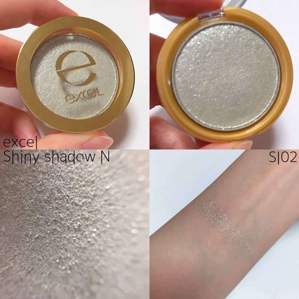 シャイニーシャドウ N SI02 シルバーホワイト/excel/単色アイシャドウを使ったクチコミ（2枚目）