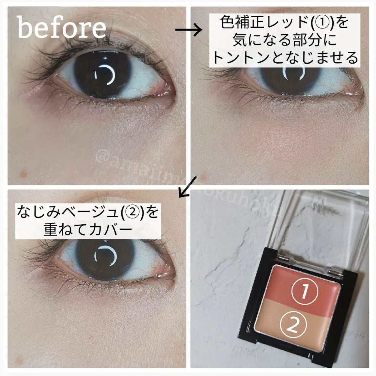 リシェ レッドトリック アイコンシーラー/Visée/パレットコンシーラーを使ったクチコミ(2枚目)