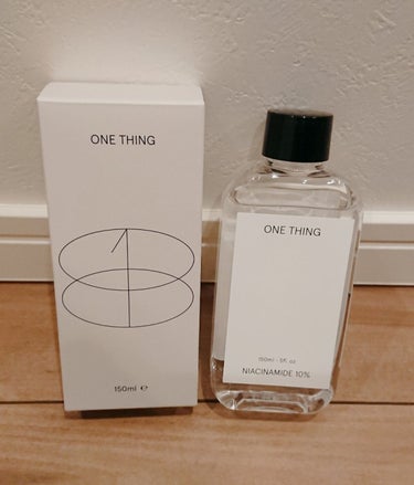 【使った商品】
ONE THING ナイアシンアミド化粧水

【商品の特徴】
ナイアシンアミド 10% 配合
水、ナイアシンアミド、BG、１，２−ヘキサンジオール、エチルヘキシルグリセリンと余計なものが