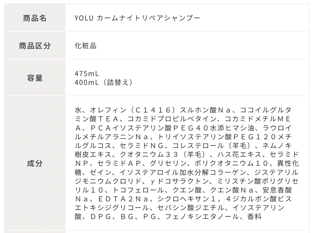 カームナイトリペアシャンプー／トリートメント/YOLU/市販シャンプーを使ったクチコミ（2枚目）