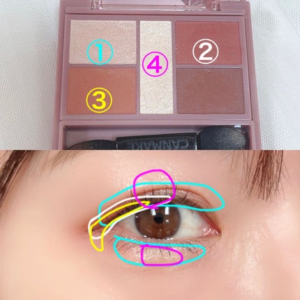 パーフェクトスタイリストアイズ 28 ラズベリータルト/キャンメイク/アイシャドウパレットを使ったクチコミ(3枚目)