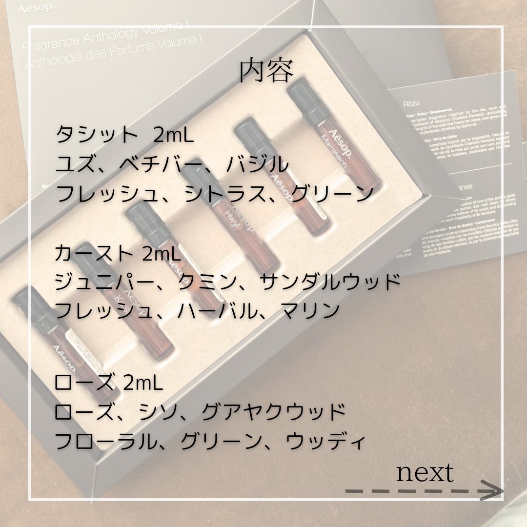フレグランス アンソロジー ボリューム I/Aesop/その他キットセットを使ったクチコミ（2枚目）