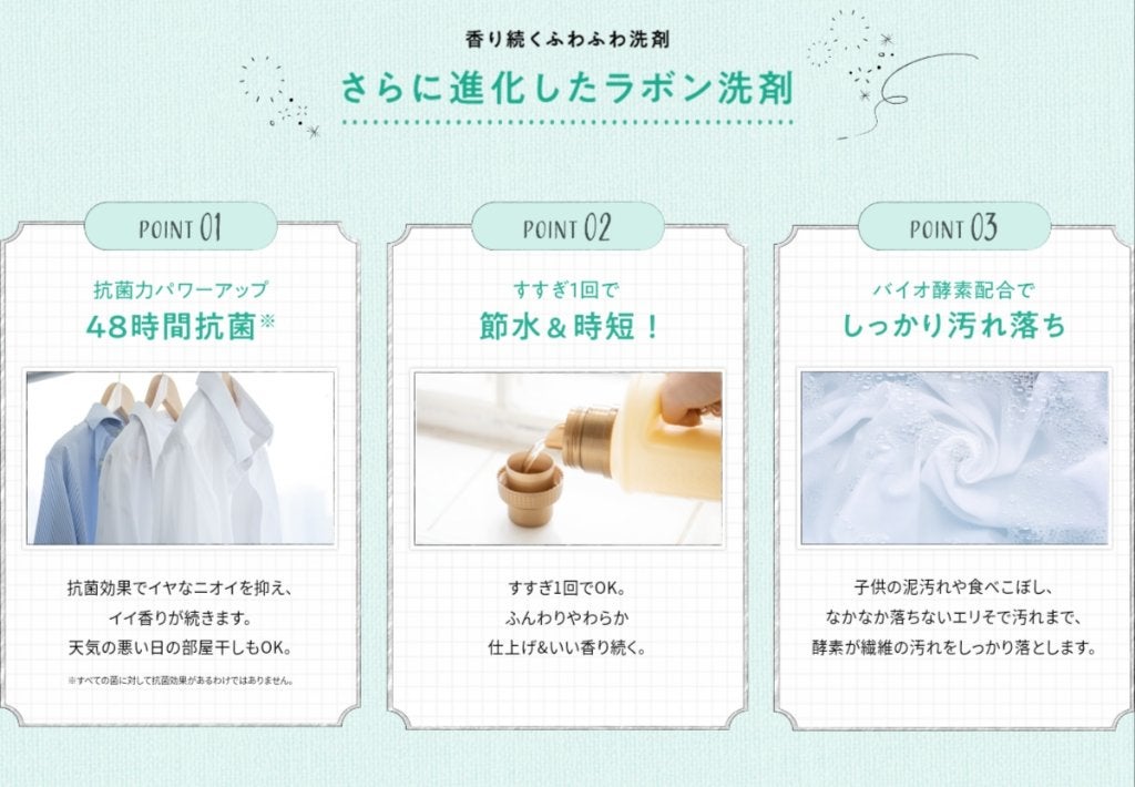 柔軟剤入り洗剤 シャイニームーン/ラボン/柔軟剤を使ったクチコミ(3枚目)