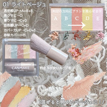 パステルヴェールコンシーラー/キャンメイク/パレットコンシーラーを使ったクチコミ(2枚目)