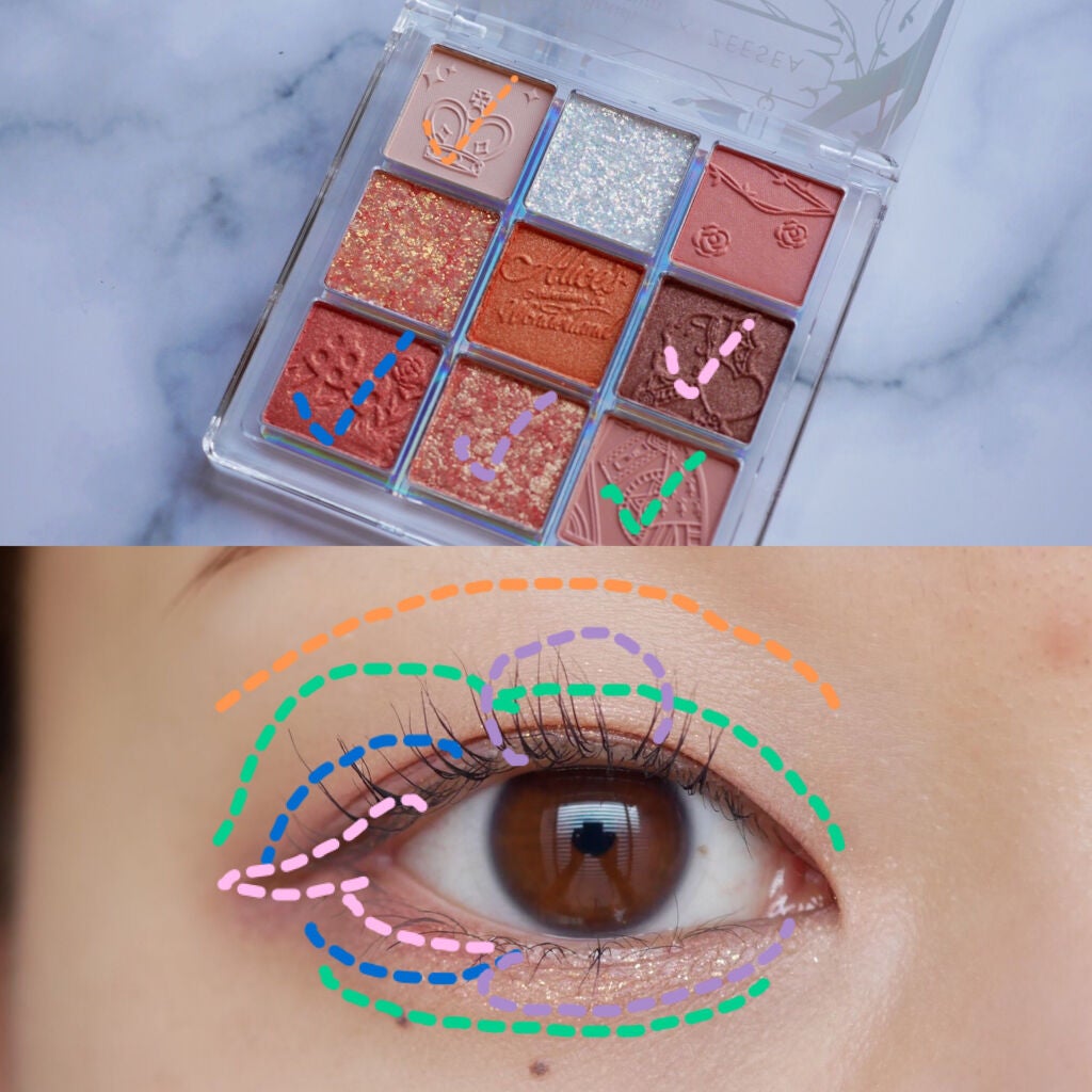 クォーツ 9色アイシャドウパレット(ドリームランドアイシャドウ)/ZEESEA/アイシャドウパレットを使ったクチコミ(4枚目)