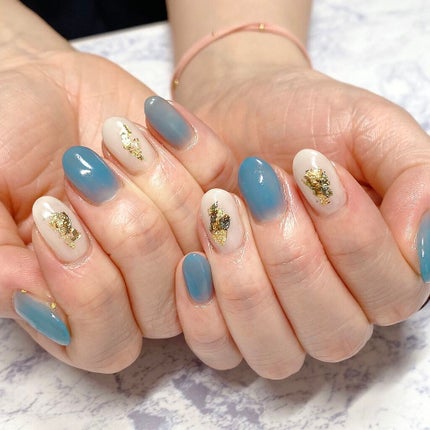 たらちゃん☆follow back100 on LIPS 「推しメンカラーのネイル。モー娘。の森戸知沙希ちゃんと北川莉央ち..」(2枚目)