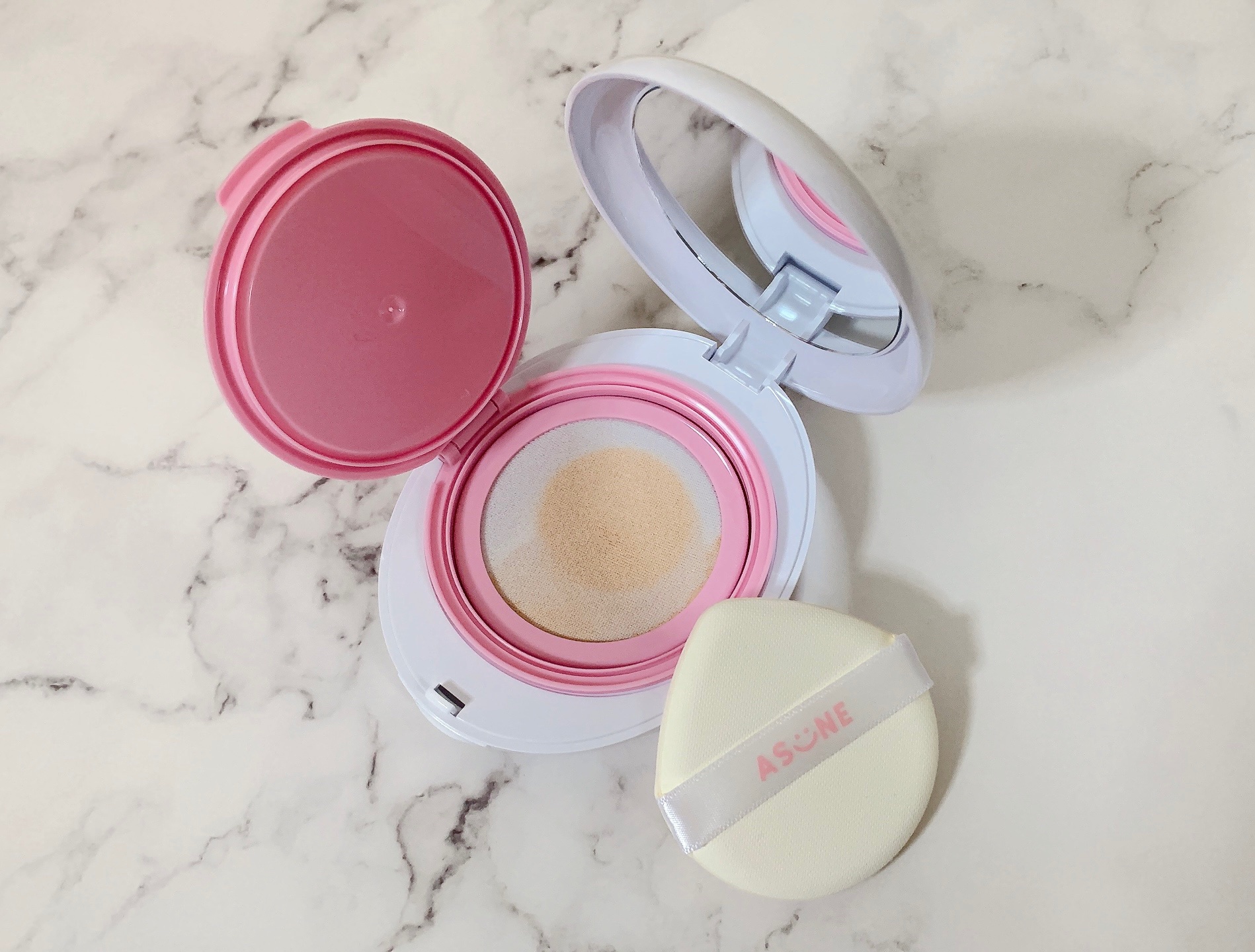 デューイーメッシュファンデーション #23 ナチュラルベージュ/ASUNE /クッションファンデーションを使ったクチコミ（3枚目）