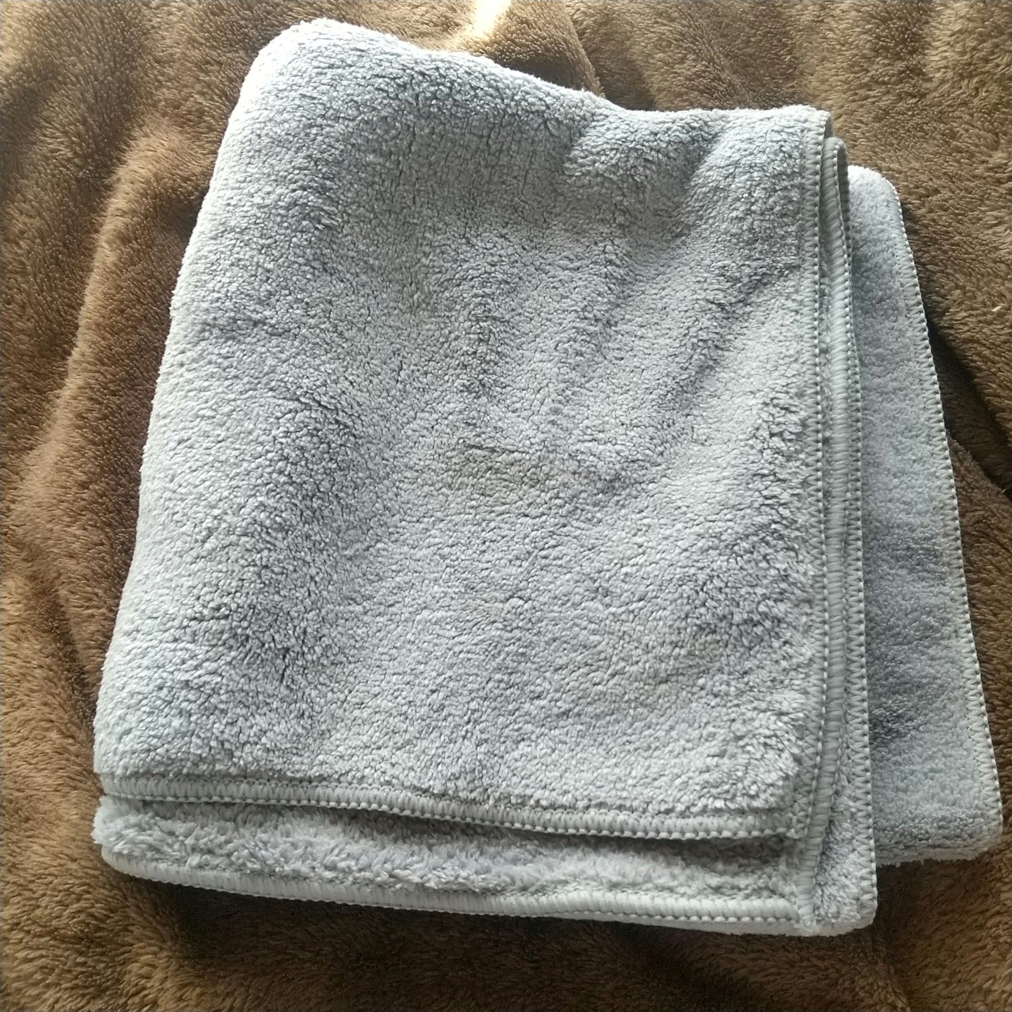 スピードドライヘアタオル クールグレー/マペペ/ヘアケアグッズを使ったクチコミ（3枚目）