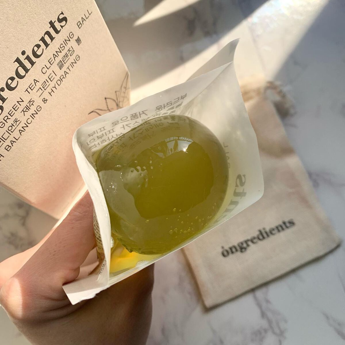 Jeju Green Tea Cleansing Ball/Ongredients/洗顔石鹸を使ったクチコミ(2枚目)