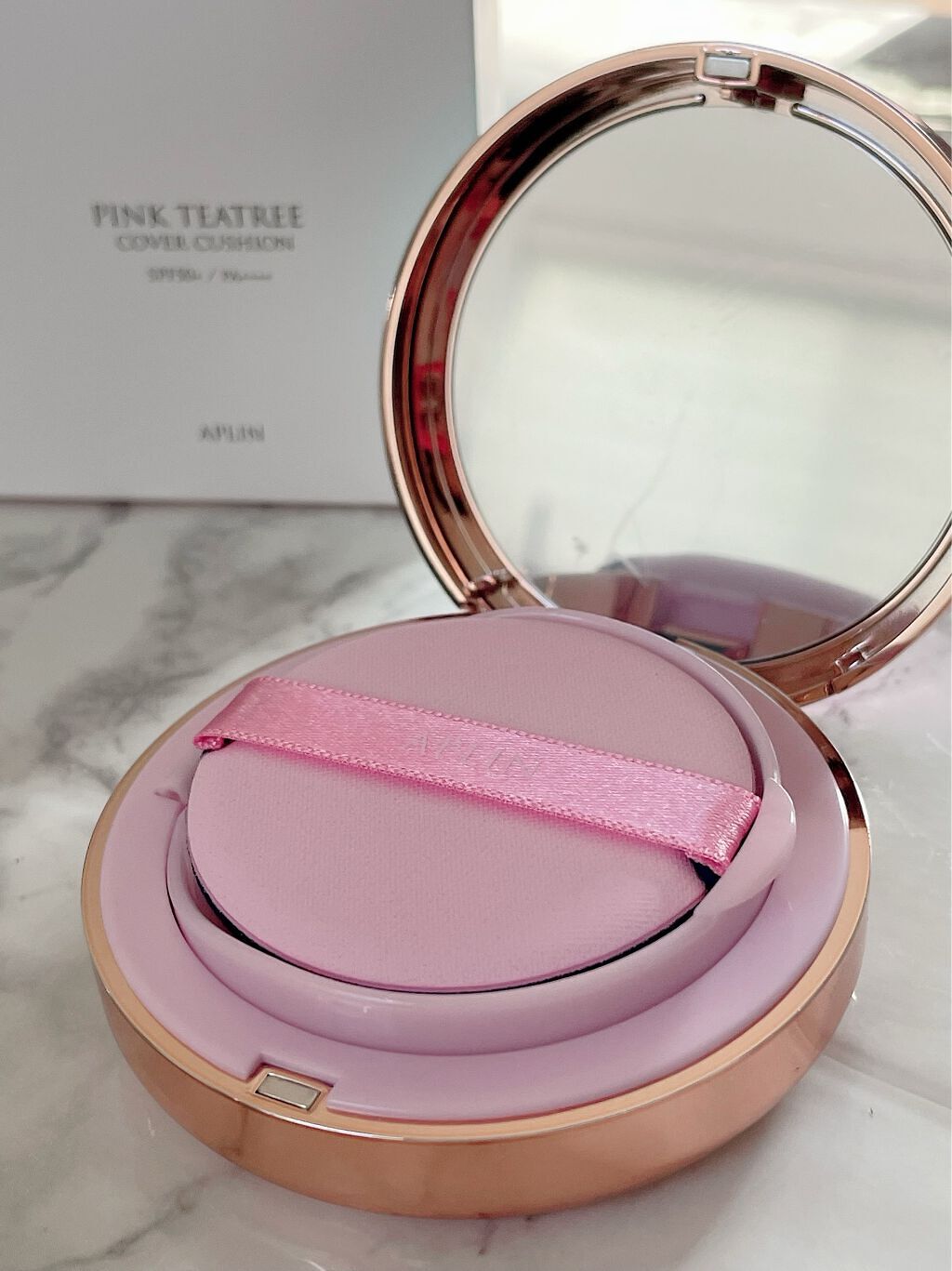ピンクティーツリーカバークッション/APLIN/クッションファンデーションを使ったクチコミ(2枚目)
