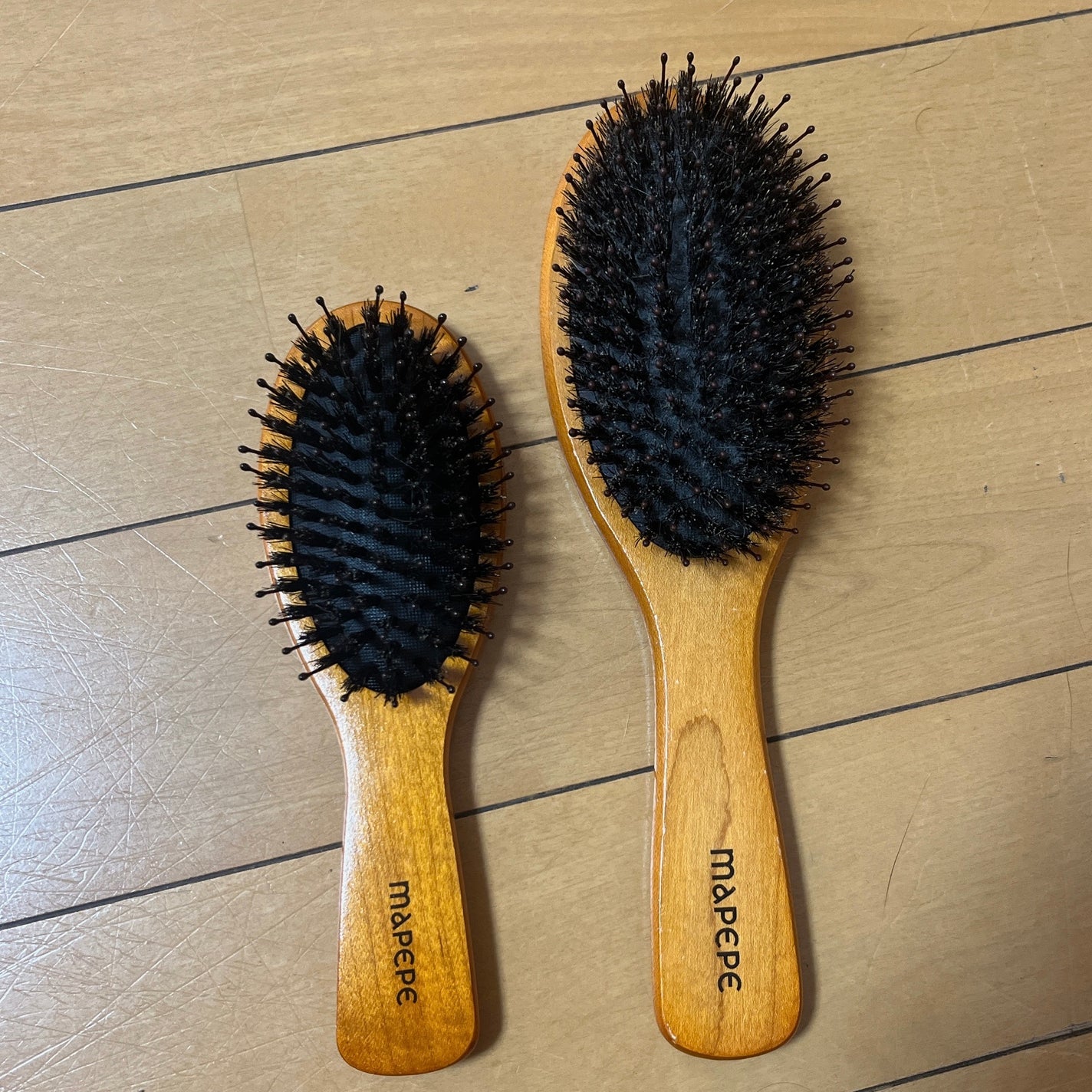 つやつや天然毛のミニミックスブラシ/マペペ/ヘアブラシを使ったクチコミ(1枚目)