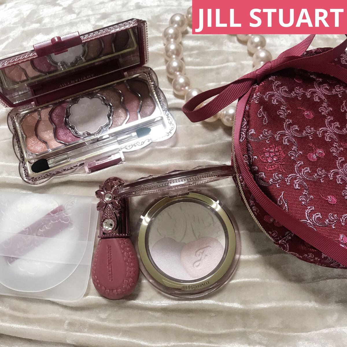 ジルスチュアート ミッドナイトチェリー コレクション ポーチ/JILL STUART/メイクアップキットを使ったクチコミ（1枚目）
