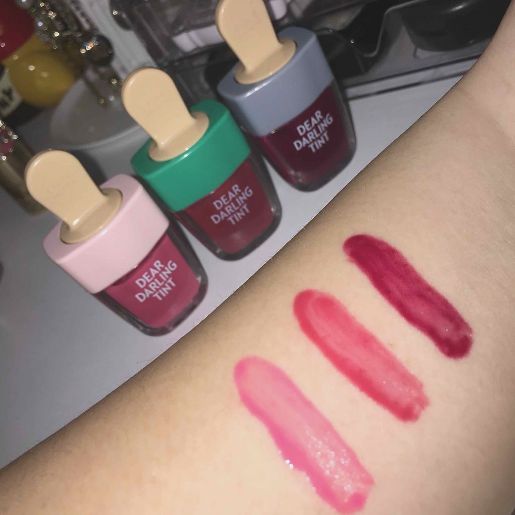 ディアダーリン ウォータージェルティント （アイスティント）/ETUDE/口紅を使ったクチコミ（2枚目）