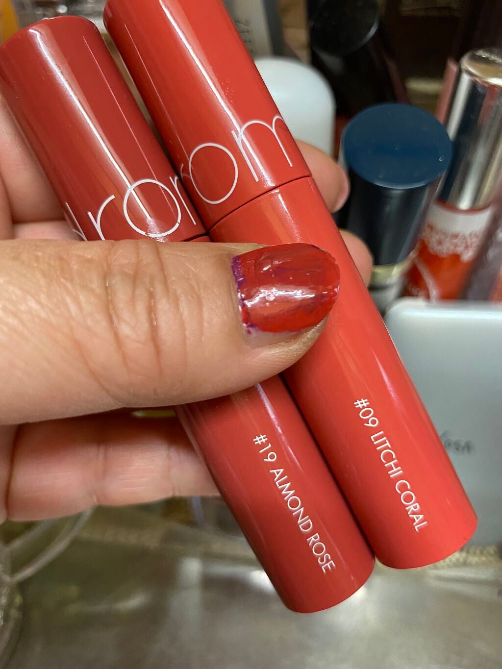 ジューシーラスティングティント/rom&nd/リップティントを使ったクチコミ(3枚目)