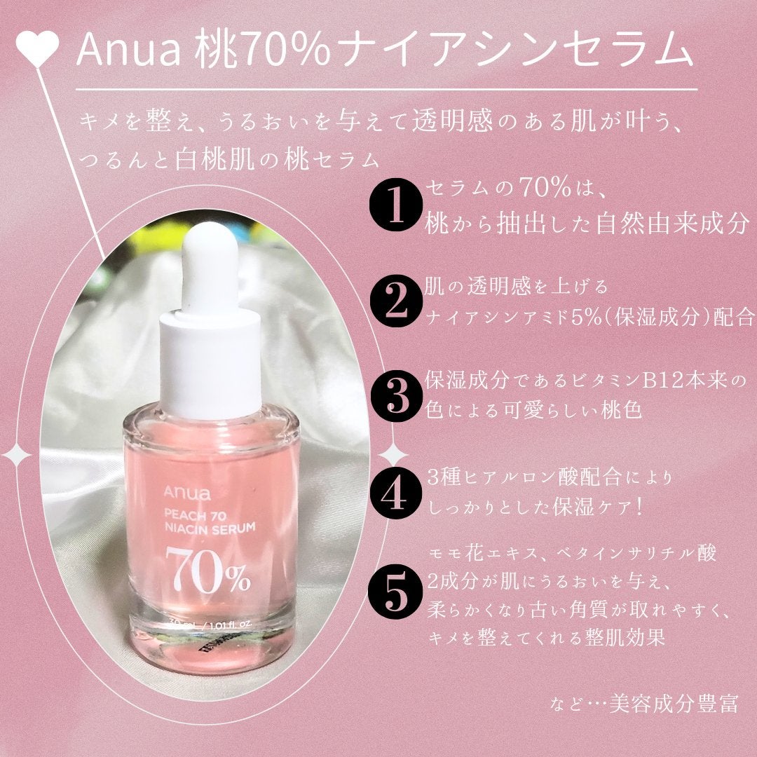 桃70%ナイアシンセラム/Anua/美容液を使ったクチコミ(2枚目)