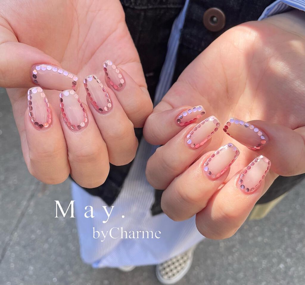 #東住吉区ネイル,#トレンドネイル,#シンプルネイル,#オフィスネイル,#ニュアンスネイル,#綺麗目ネイル,#綺麗めネイル,#春ネイル,#ピンクネイル,#ワンホンネイル,#韓国ネイル,#大人ネイル,#ホロネイル,#ドットネイル,#スキンカラーネイルのネイルデザイン