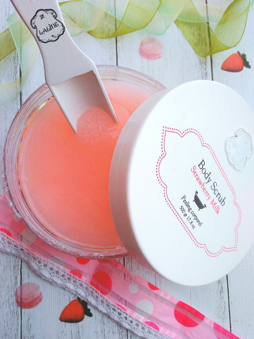 ボディスクラブストロベリーミルク/Laline/ボディスクラブを使ったクチコミ(1枚目)