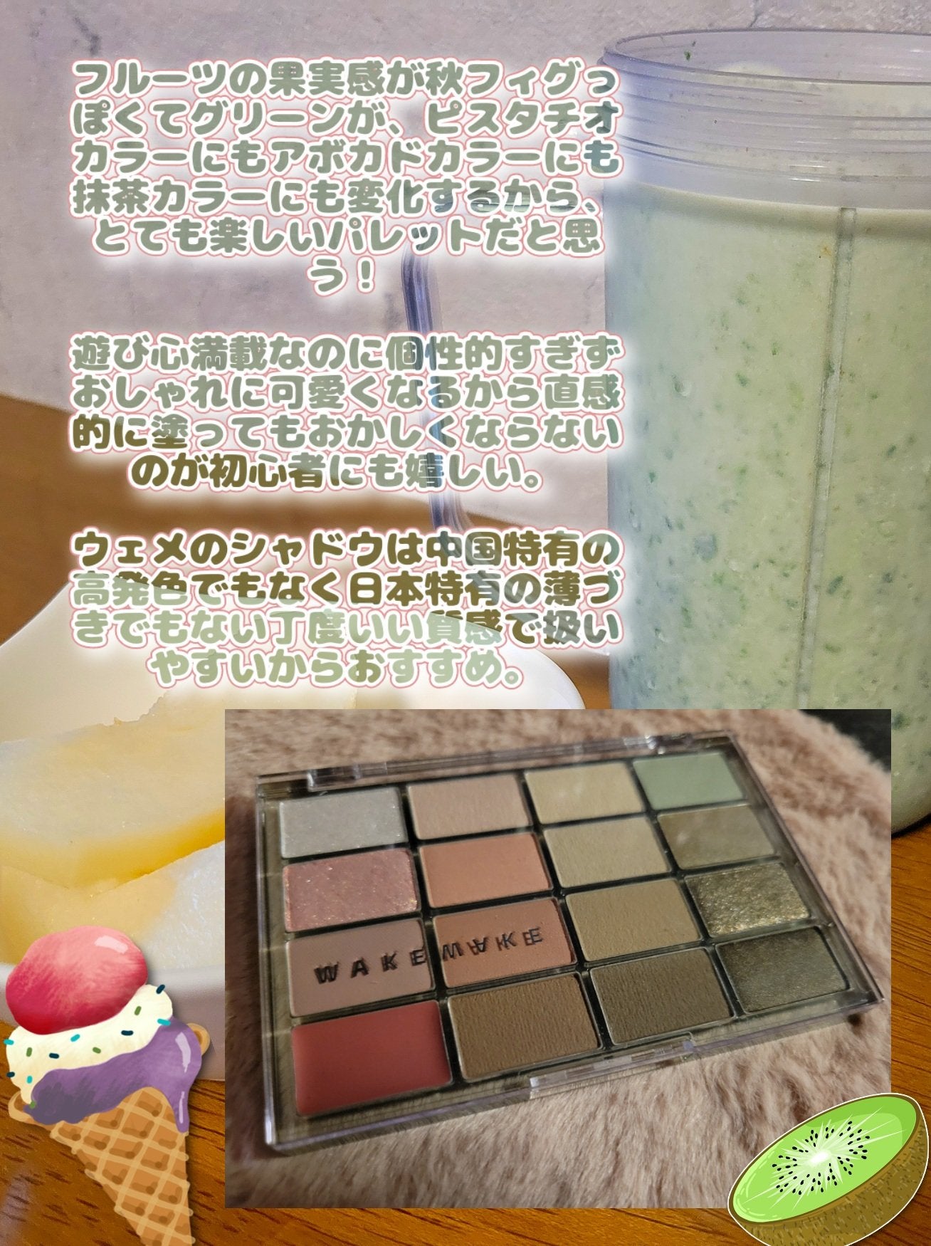 ソフトブラーリングアイパレット/wakemake/アイシャドウパレットを使ったクチコミ(5枚目)