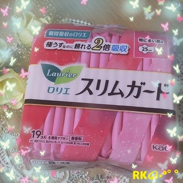 ロリエ スリムガード （特に多い昼用 １9コ入）のクチコミ「✔ロリエ
✔スリムガード　特に多い昼用 羽つき


特に違和感なく使えました!😳
生理用品てど.....」（1枚目）