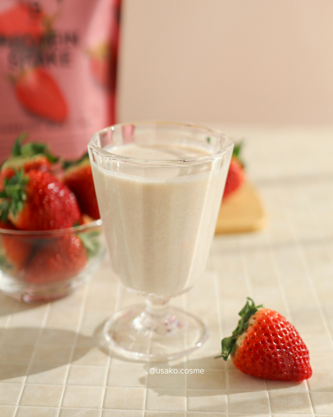プロテインシェイク ストロベリーミルク/BAMBI WATER/その他プロテインを使ったクチコミ（2枚目）