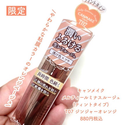 メルティールミナスルージュ(ティントタイプ)/キャンメイク/リップティントを使ったクチコミ(2枚目)