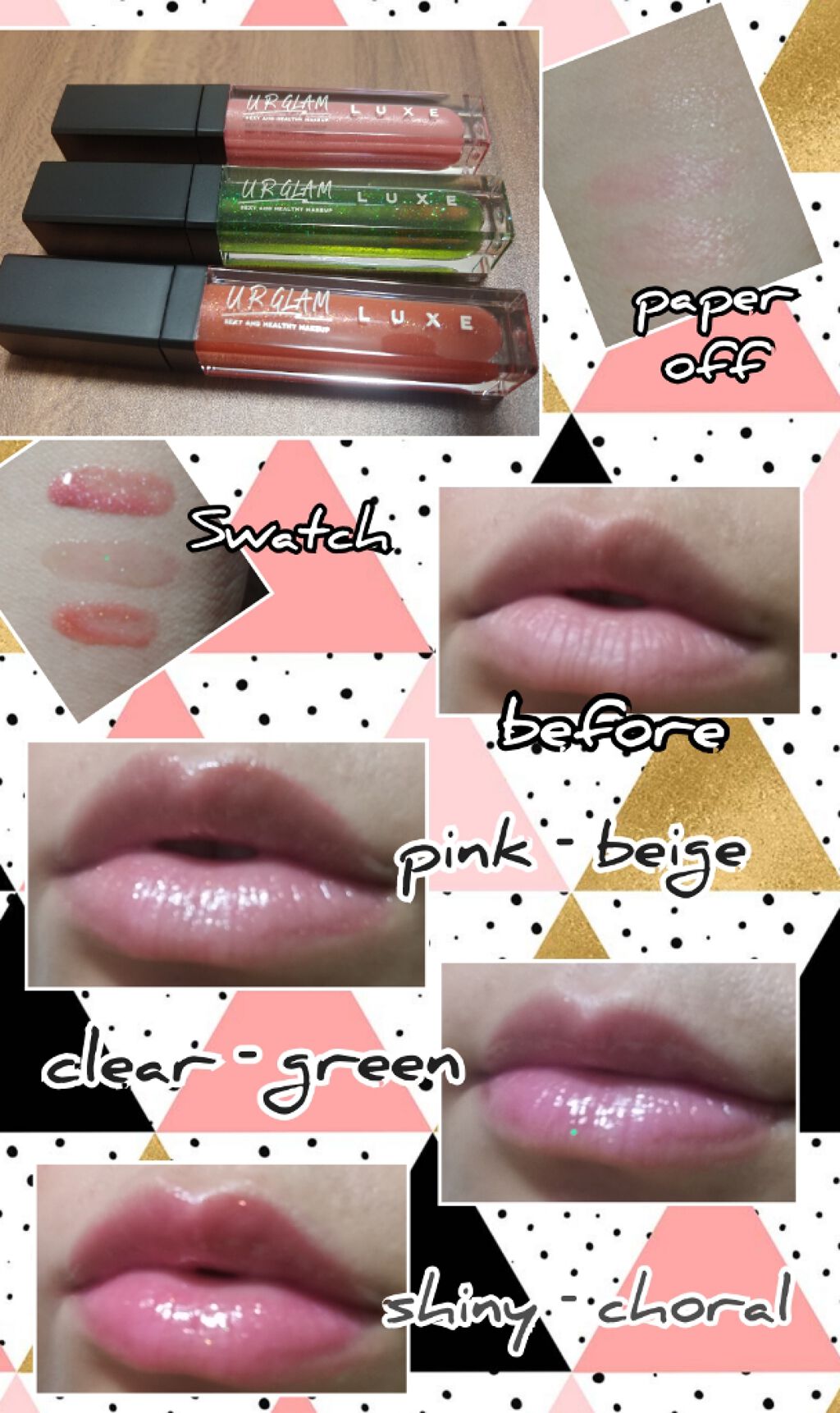 UR GLAM LUXE　TINT LIP GLOSS クリアグリーン/U R GLAM/リップグロスを使ったクチコミ（2枚目）