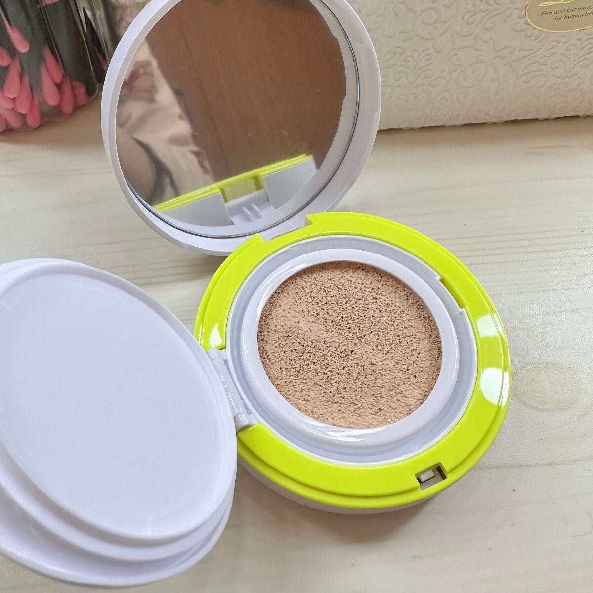 CICA GREEN DERMA The cushion covers skin with soothing effect/ネイチャーリパブリック/クッションファンデーションを使ったクチコミ(4枚目)