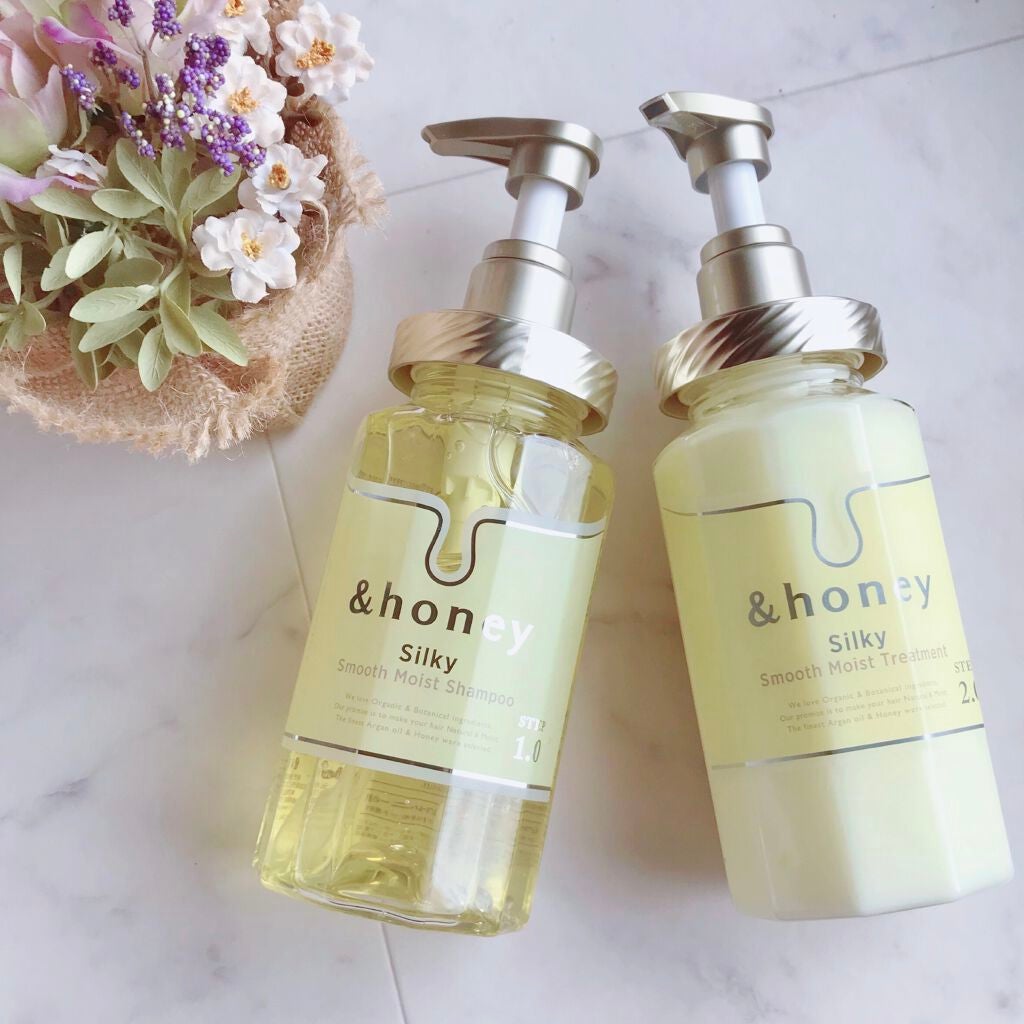 シルキー スムースモイスチャー シャンプー 1.0/ヘアトリートメント 2.0/&honey/市販シャンプーを使ったクチコミ(1枚目)