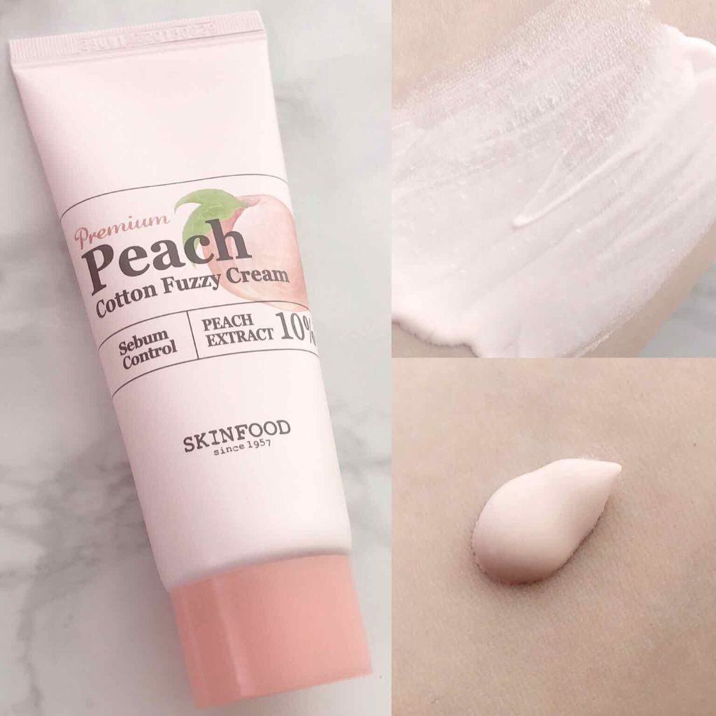 プレミアム ピーチ コットン ファジー クリーム/SKINFOOD/化粧下地を使ったクチコミ（2枚目）