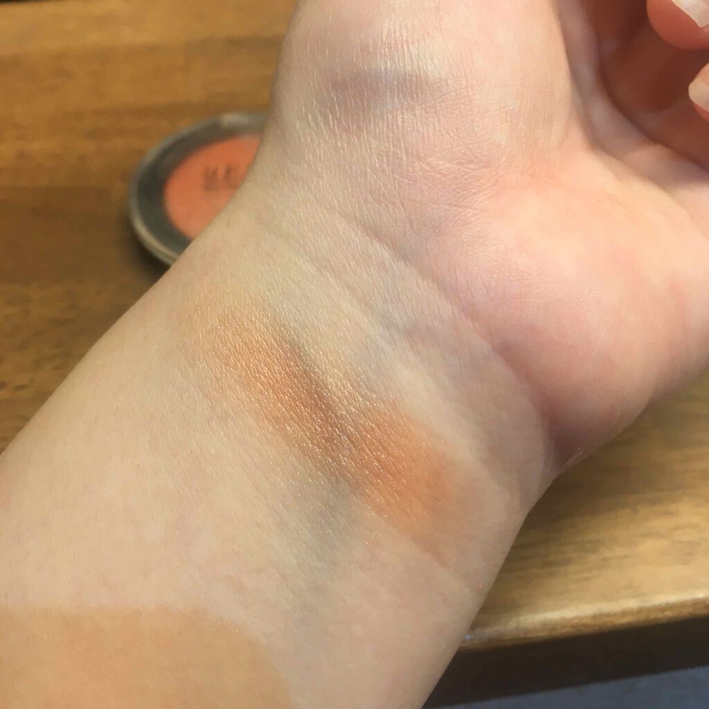 UR GLAM　EYE & CHEEK COLOR ピンクオレンジ/U R GLAM/単色アイシャドウを使ったクチコミ（2枚目）