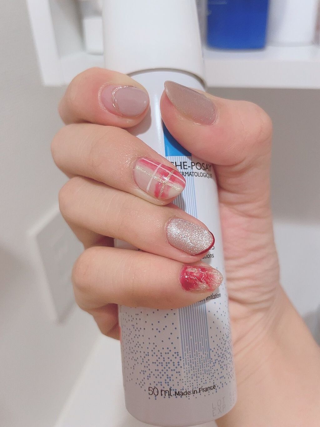 #ジェルネイル,#セルフネイル,#秋ネイル,#チェックネイルのネイルデザイン