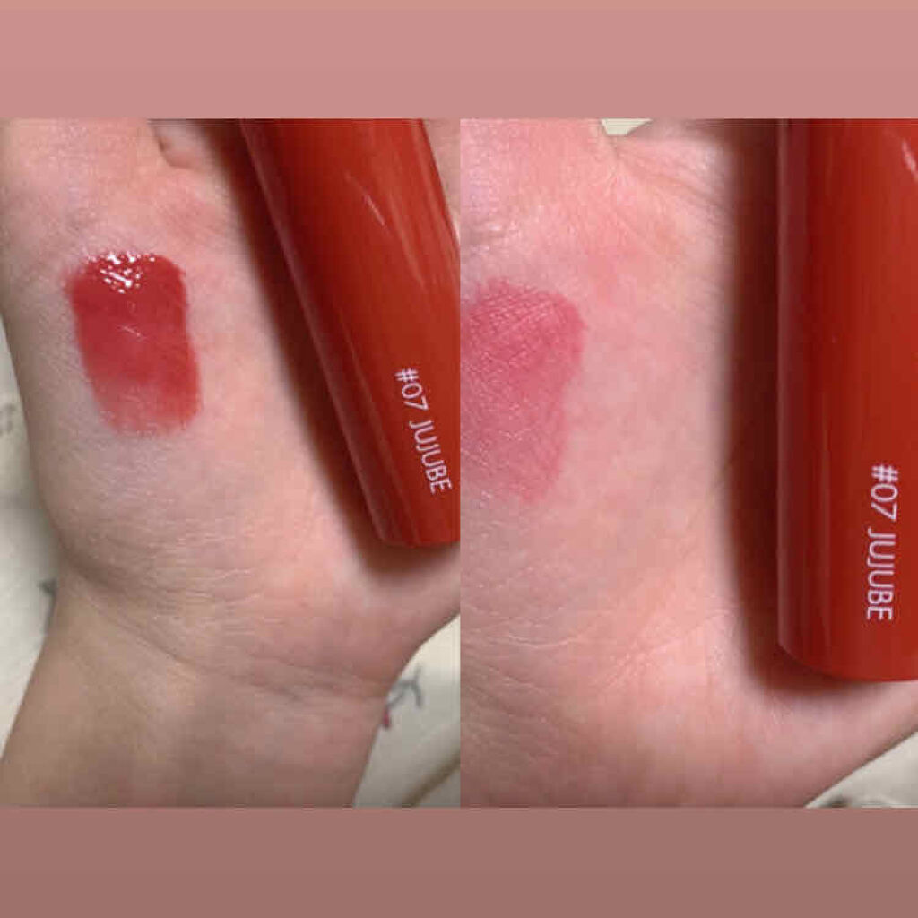 ジューシーラスティングティント/rom&nd/リップティントを使ったクチコミ（2枚目）