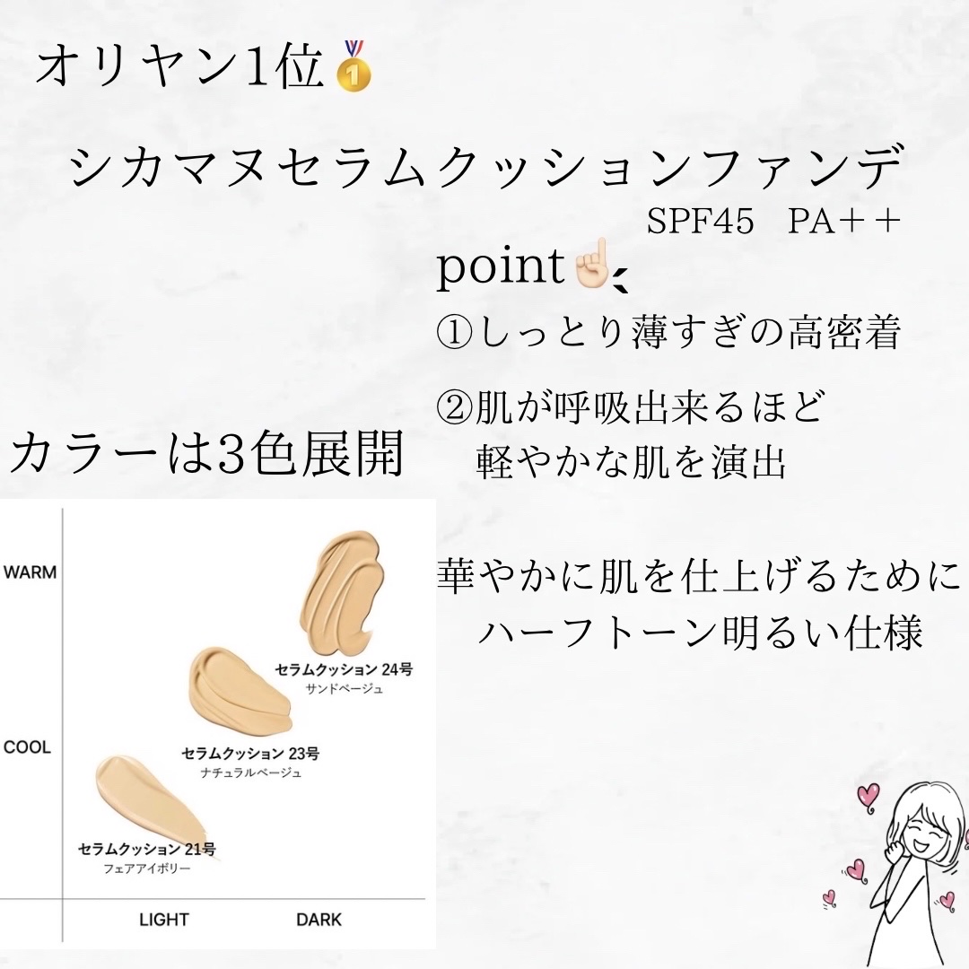 シカマヌ　セラム　クッションファンデ/parnell/クッションファンデーションを使ったクチコミ（3枚目）