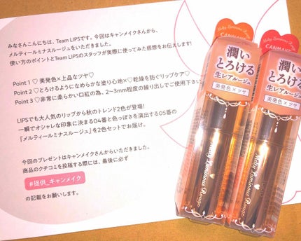 メルティールミナスルージュ/キャンメイク/口紅を使ったクチコミ(1枚目)