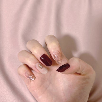 セミキュアジェルネイル(ハンド) NP-194 N La Vie En Rose (tweed touch collection)/ohora/ネイルシールの画像