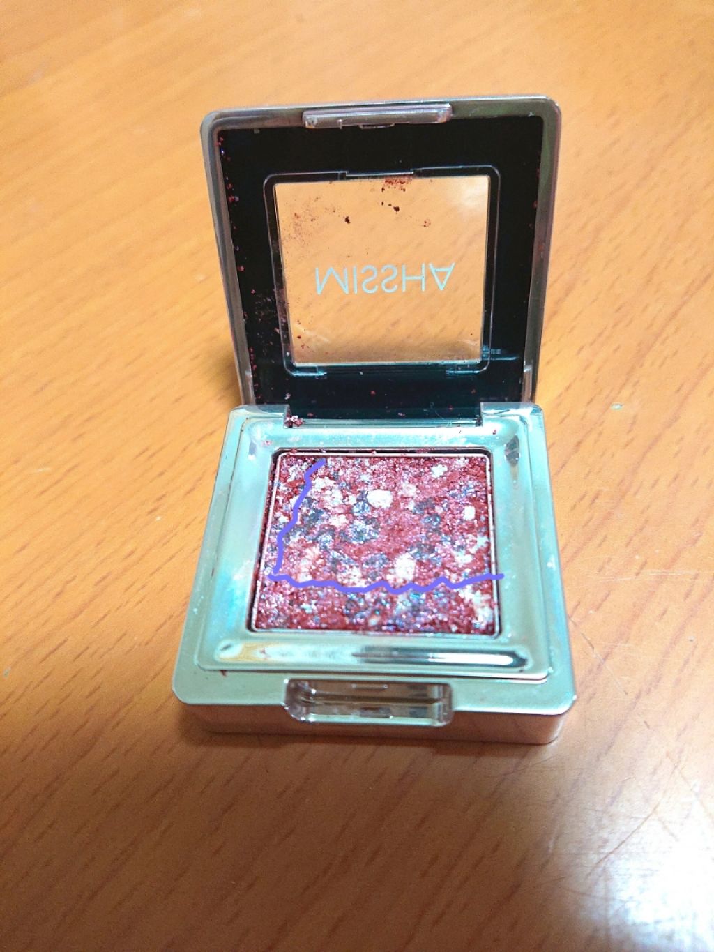 グリッタープリズム シャドウ/MISSHA/グリッターを使ったクチコミ（2枚目）