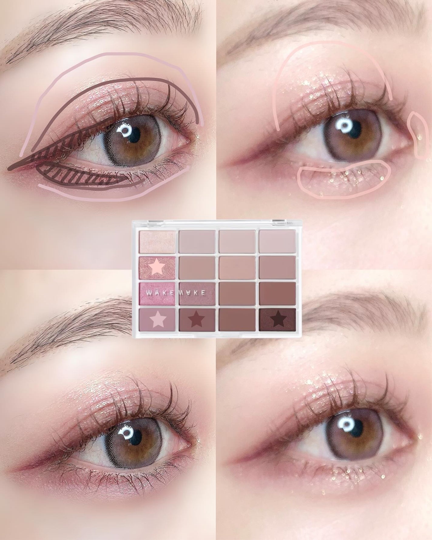 ソフトブラーリングアイパレット/wakemake/アイシャドウパレットを使ったクチコミ(4枚目)