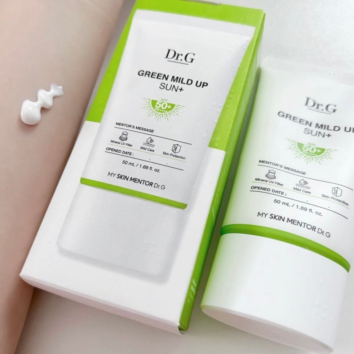 グリーンマイルドアップサンプラス/Dr.G/日焼け止めクリームを使ったクチコミ(2枚目)