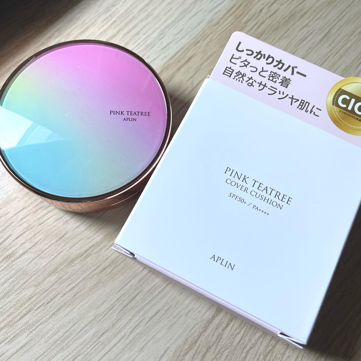 ピンクティーツリーカバークッション/APLIN/クッションファンデーションを使ったクチコミ（1枚目）