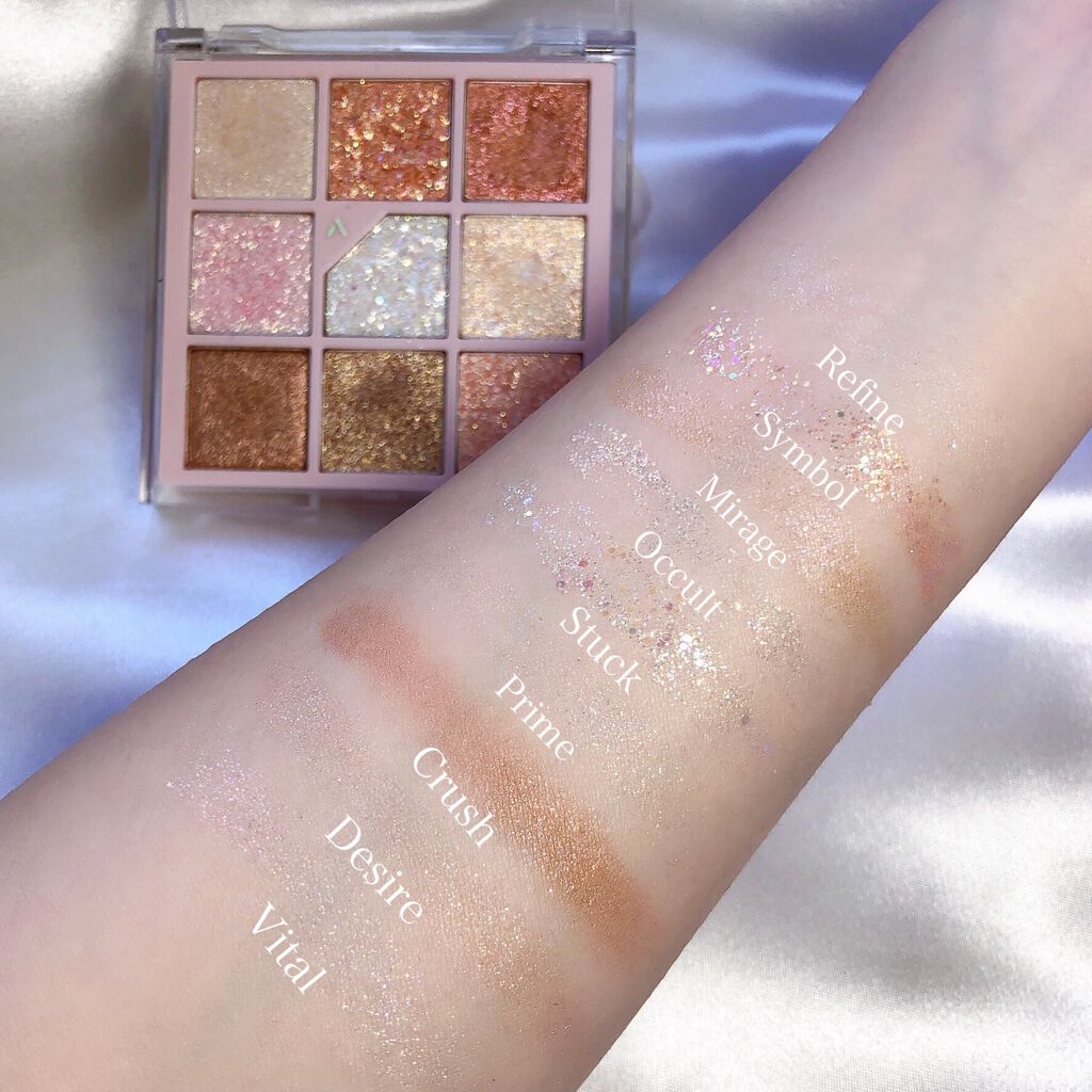 グリッターペディアアイパレット/unleashia/アイシャドウパレットを使ったクチコミ（2枚目）