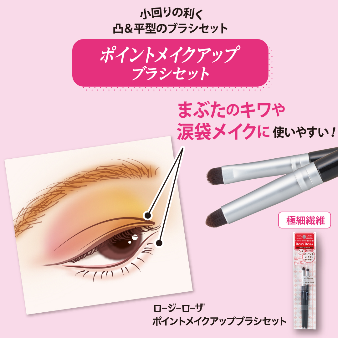 ポイントメイクアップブラシセット/ロージーローザ/メイクブラシを使ったクチコミ（2枚目）