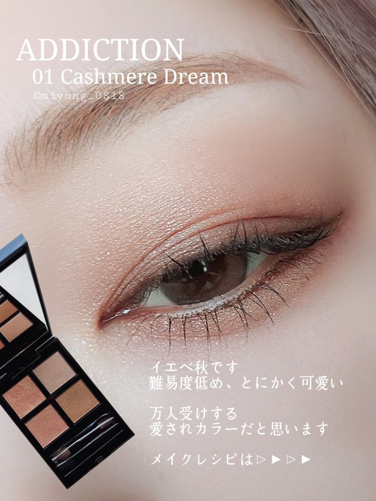 アディクション　ザ アイシャドウ パレット 001 Cashmere Dream/ADDICTION/アイシャドウパレットを使ったクチコミ（3枚目）